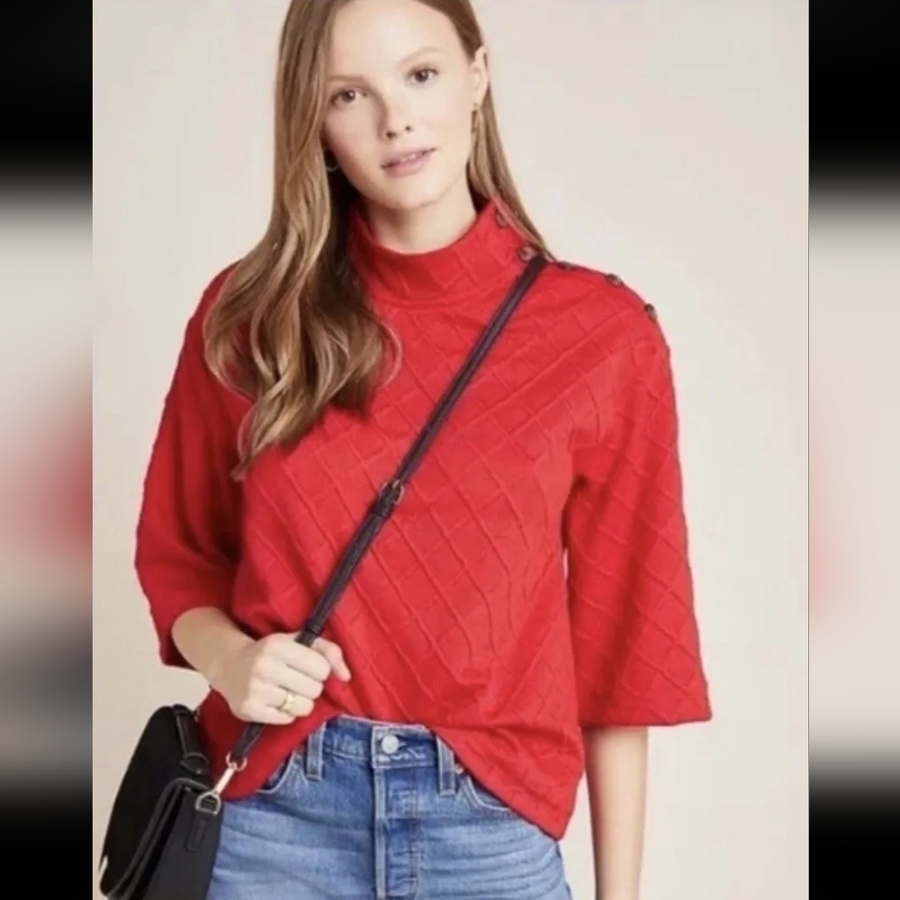 Anthropologie Sunday in Brooklyn blouse sz xs in red